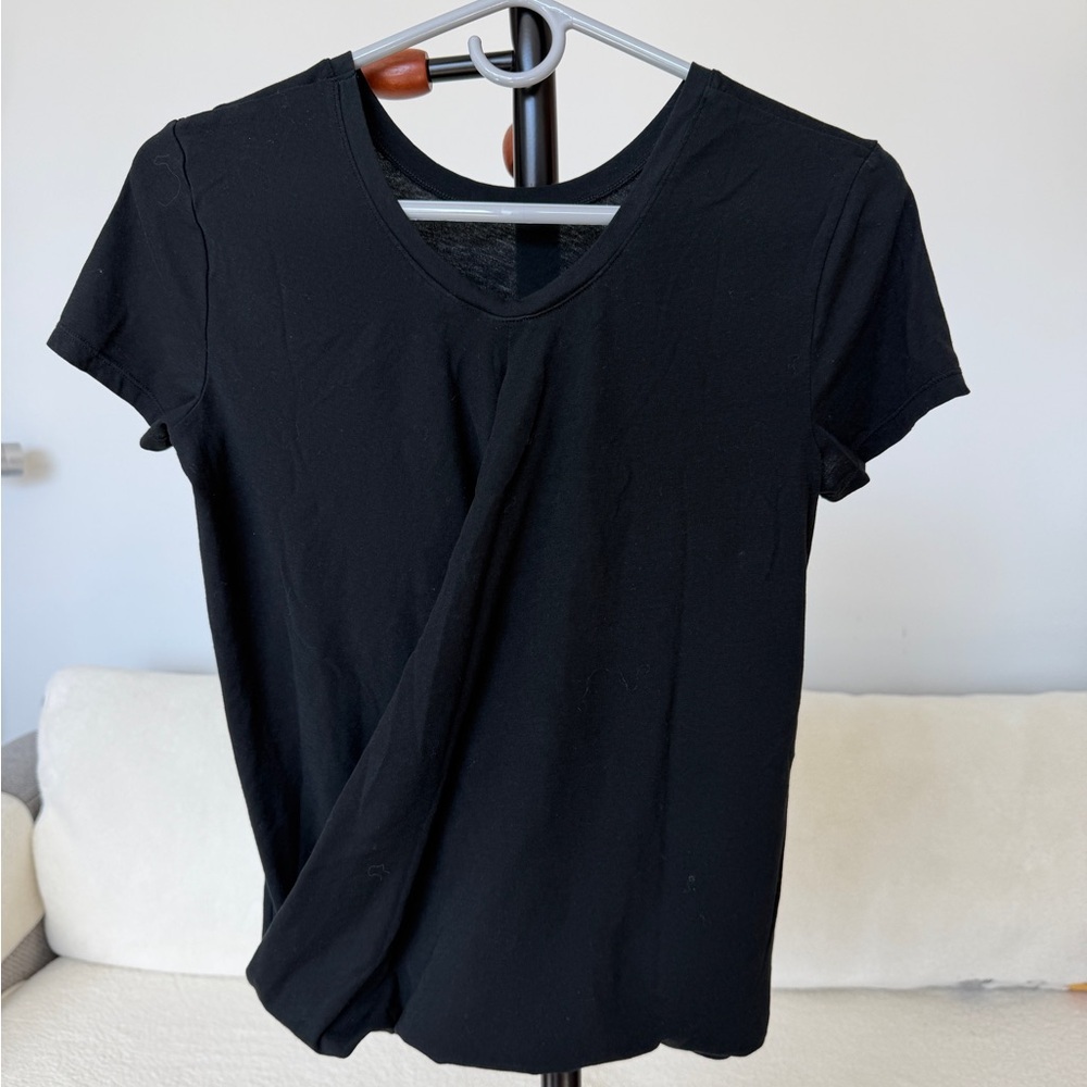 Victoria Sport Black Open Back T Shirt Fitted Short Sleeve Athletic Top XS